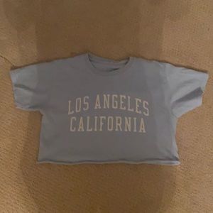 Brandy Melville blue Los Angeles cropped shirt